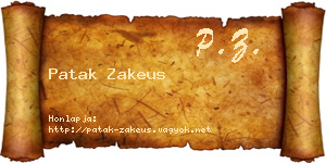 Patak Zakeus névjegykártya